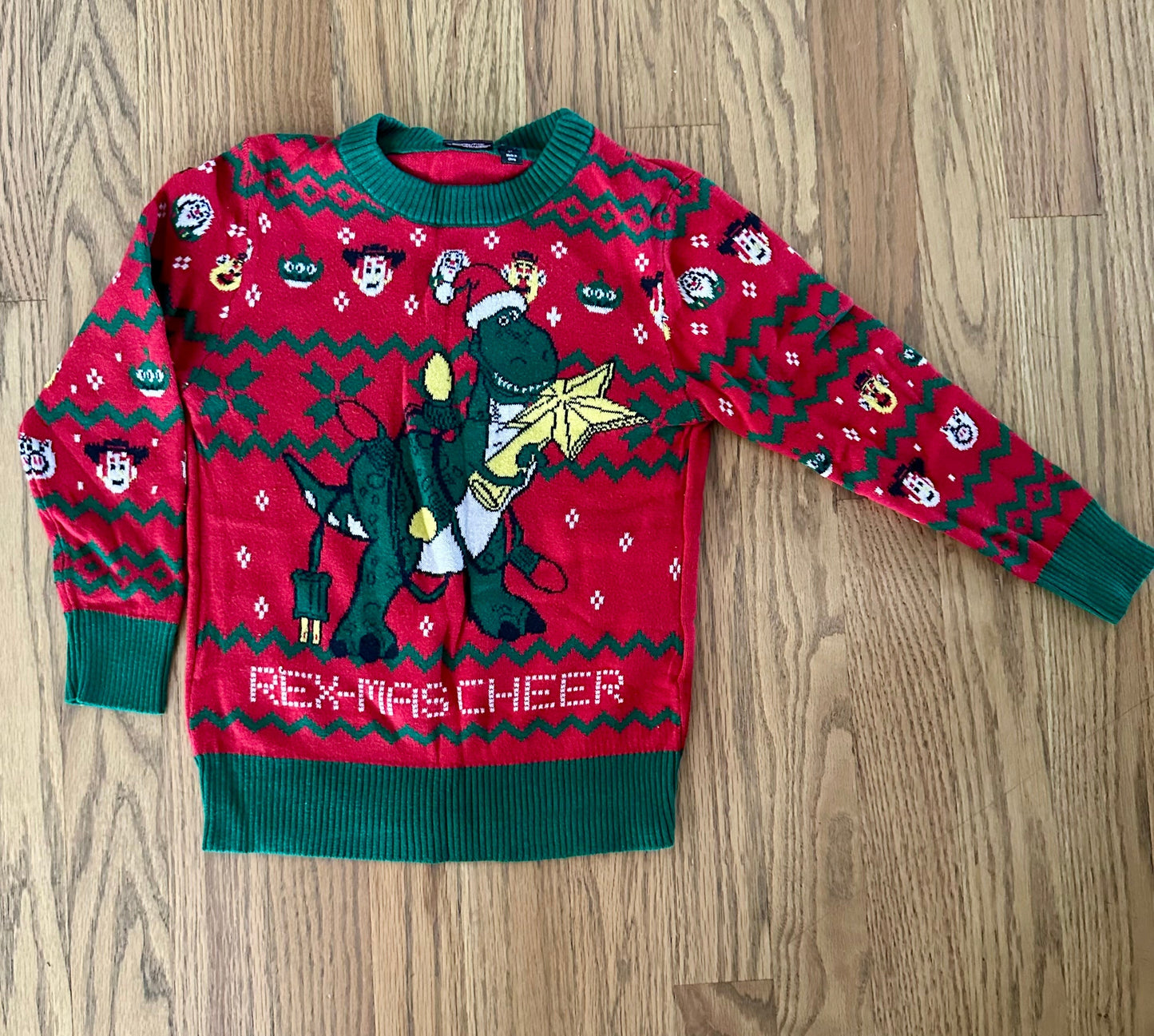 #198- Boys, Disney Pixar, Toy Story Rex Christmas Sweater- Size 3T