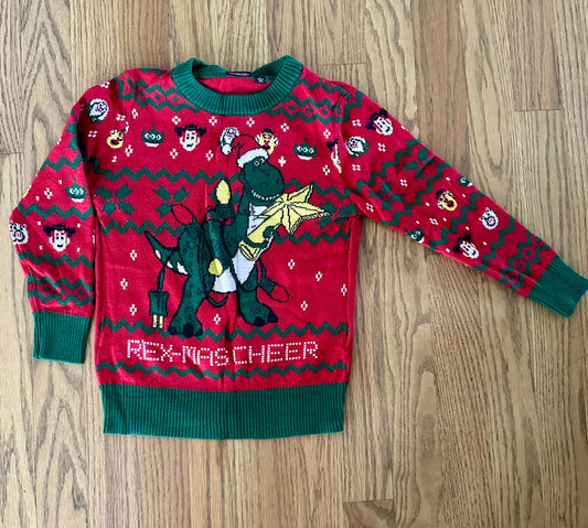 #198- Boys, Disney Pixar, Toy Story Rex Christmas Sweater- Size 3T