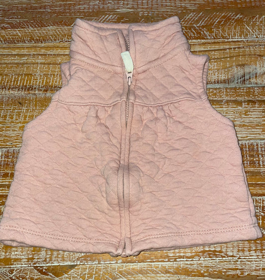 #4 Carter's Pink Quilted Zip-Up Vest Girls 6 months