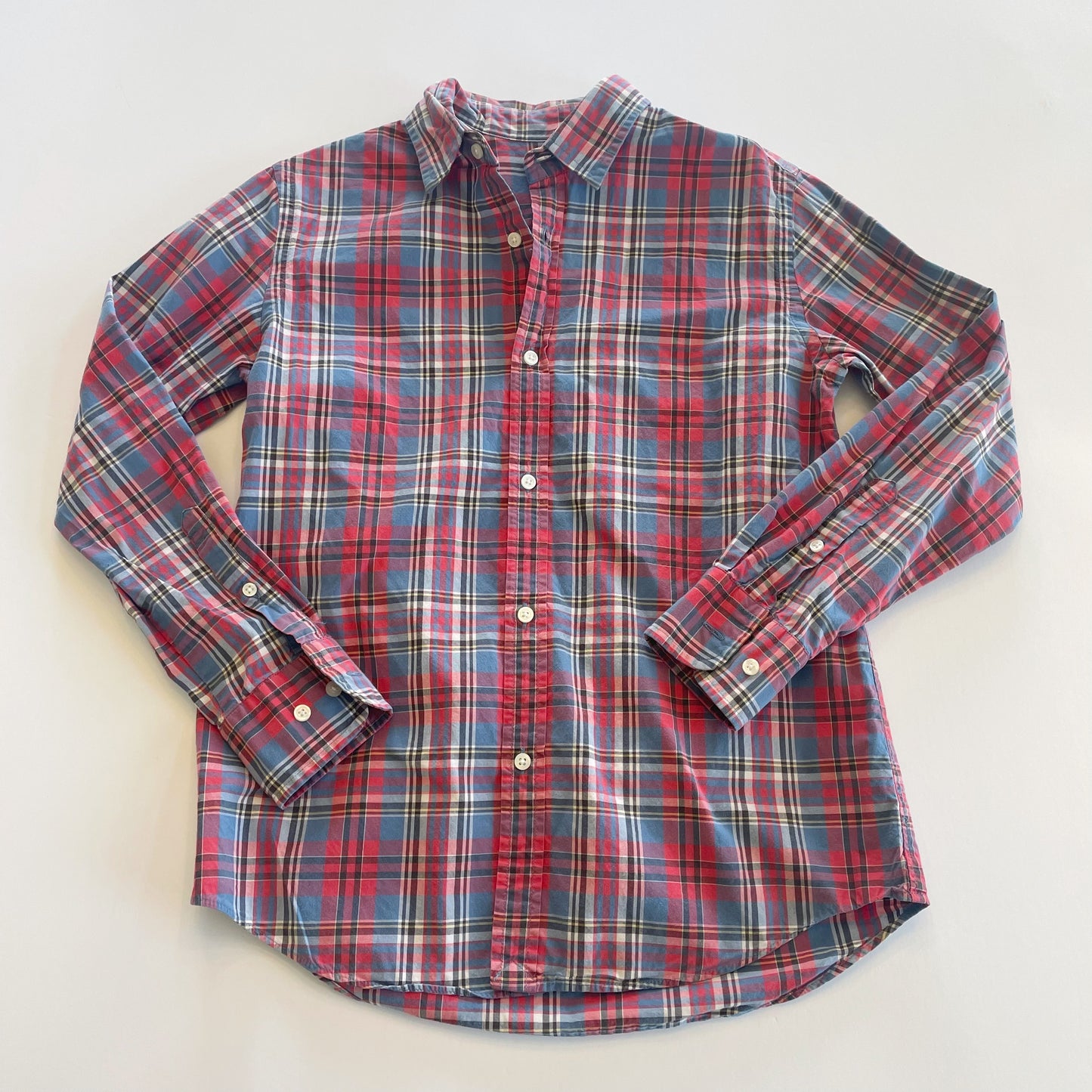#118 | Size 12 | Crewcuts Boys Red and Blue Plaid Button Down Shirt