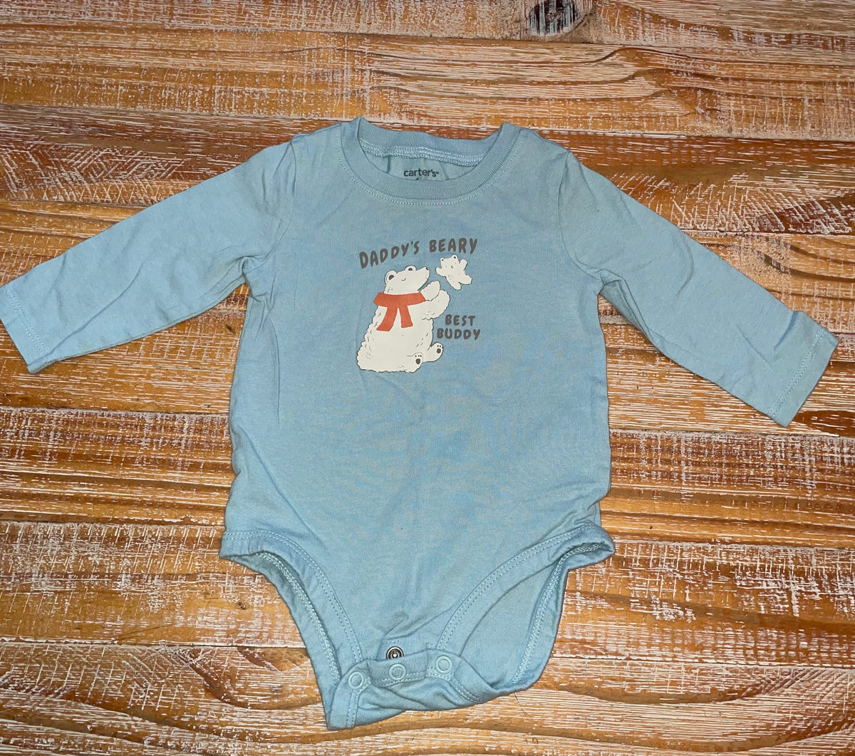 #4 Carter’s Blue Daddy’s Beary Best Buddy Long Sleeve Onesie Boys 6 months
