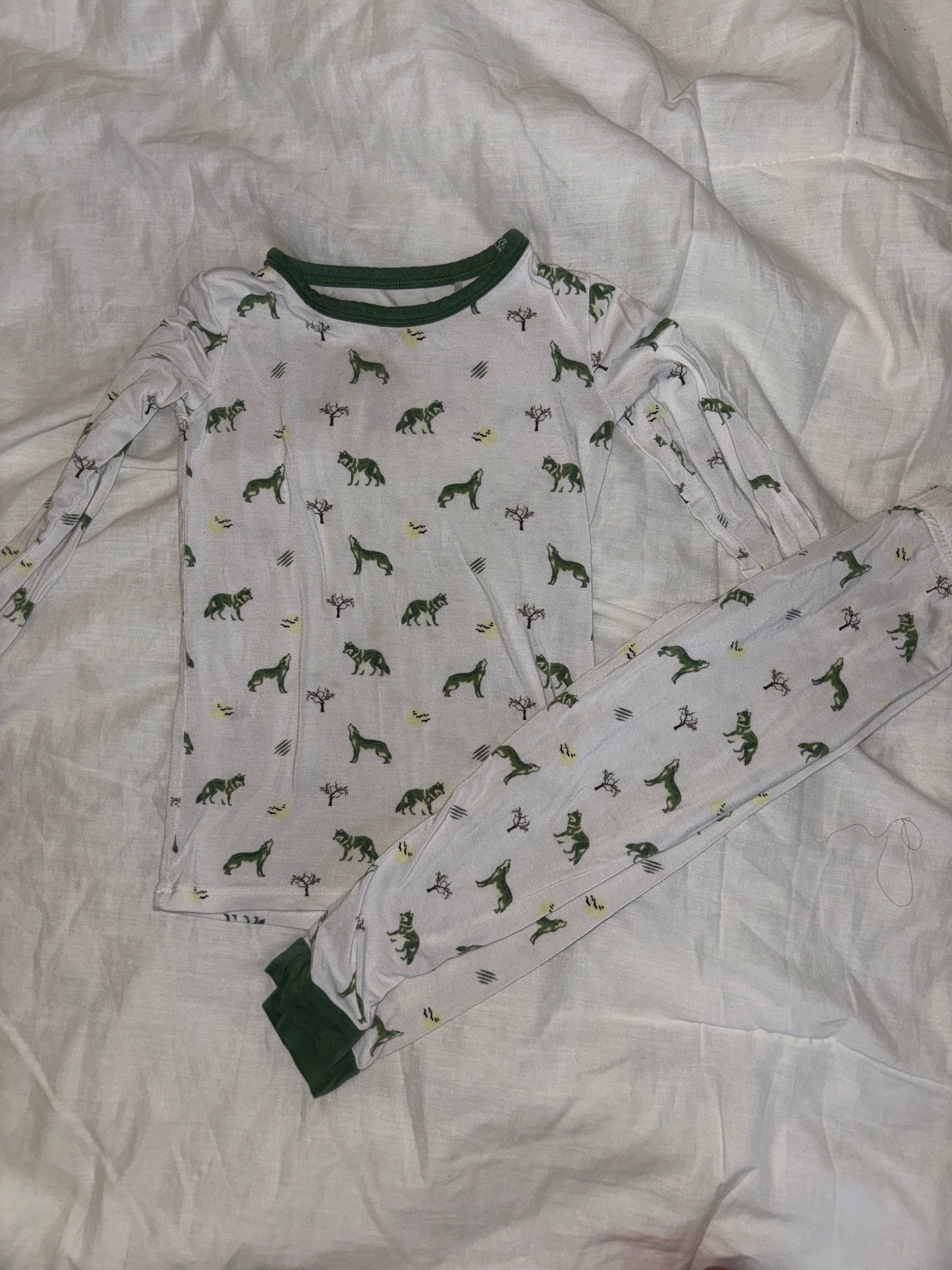 *Reduced* #148 Bubble Baby Bamboo 2T Pajamas- Wolf