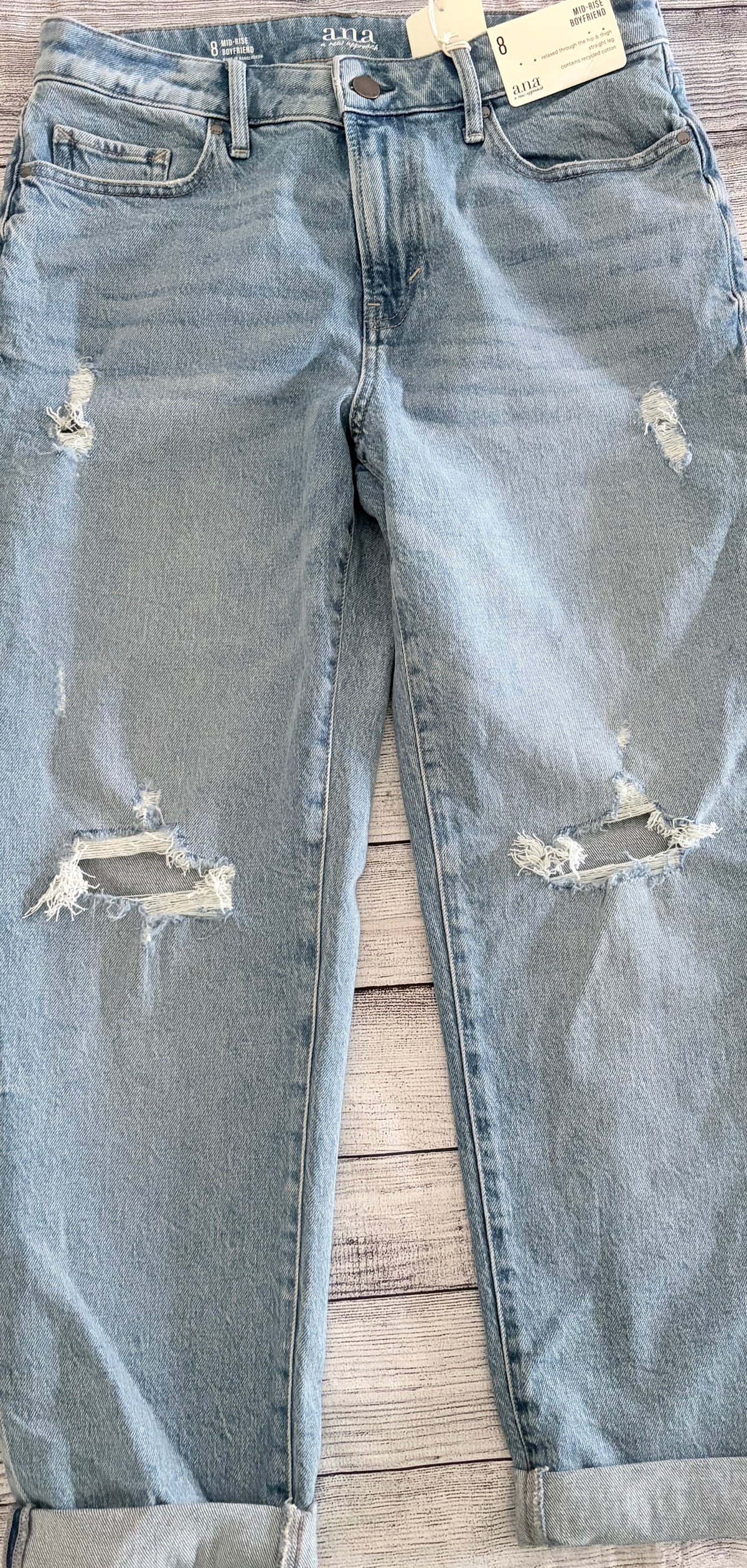 Seller 124 NEW Ana Women’s Size 8 Mid Rise Boyfriend Jeans