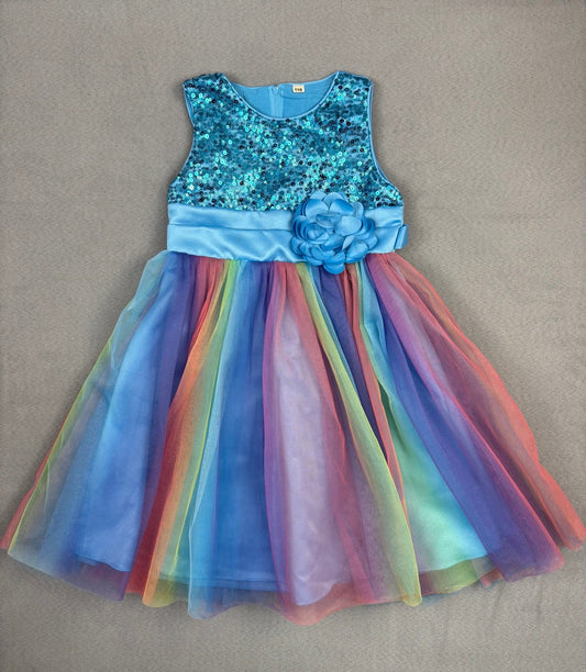 #39 4T, Girls,  Blue Rainbow Fancy/Formal Dress