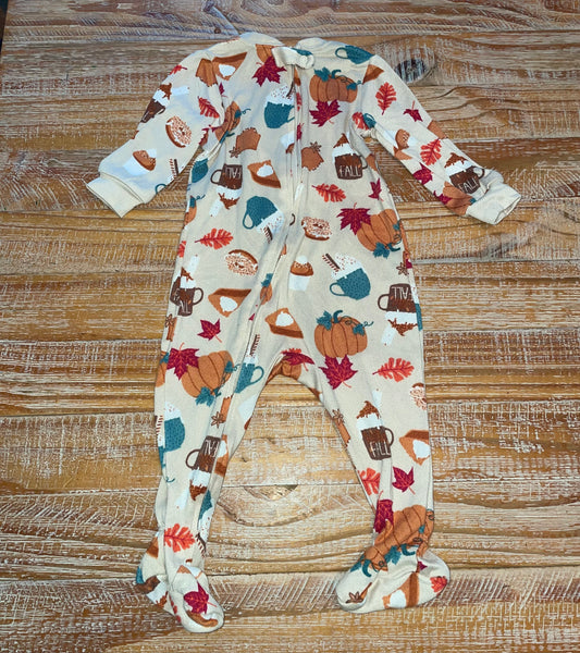 #4 Way to Celebrate Beige Fall Themed Zip-Up 6-9 months