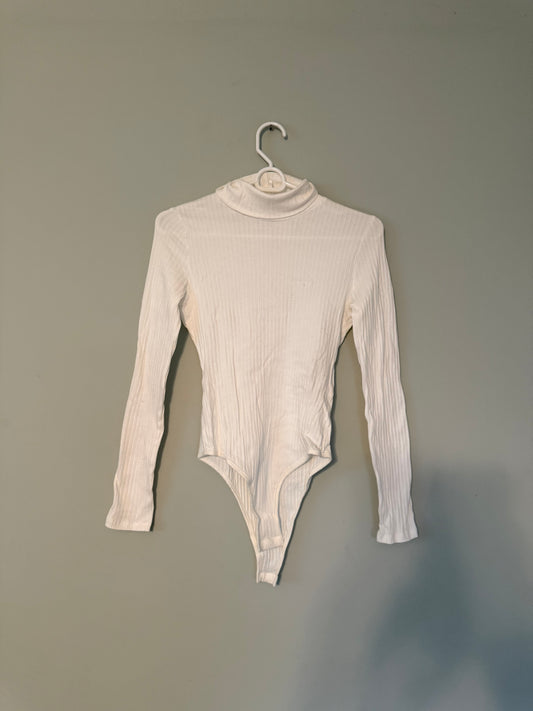 Turtleneck Bodysuit | White | Size S