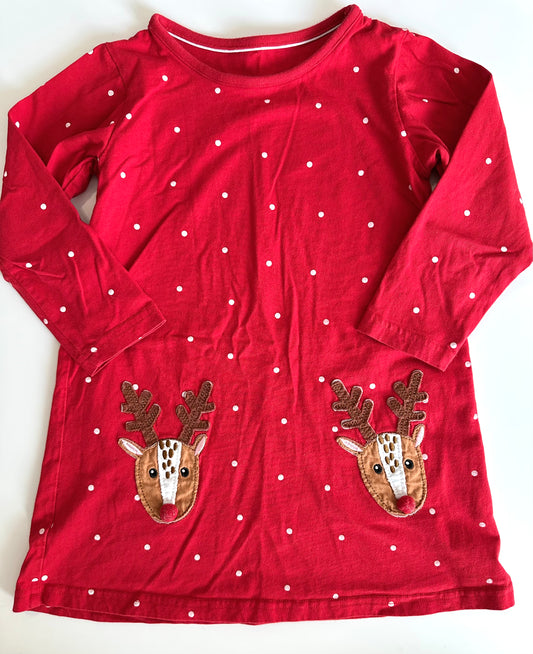 #80 Fauxden girls 4T reindeer Christmas dress