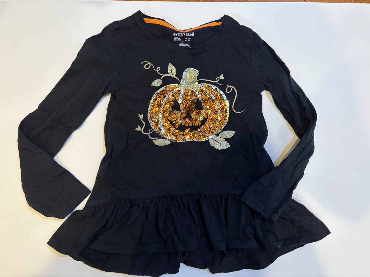 Seller 186 - Girls Pumpkin Shirt - Size 5 - VGUC
