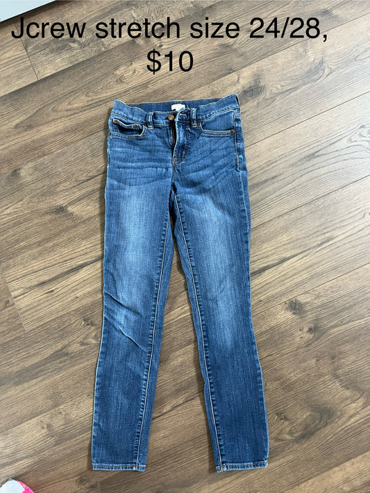 137 Jcrew women's stretch Jeans size 24 waist 28 inseam