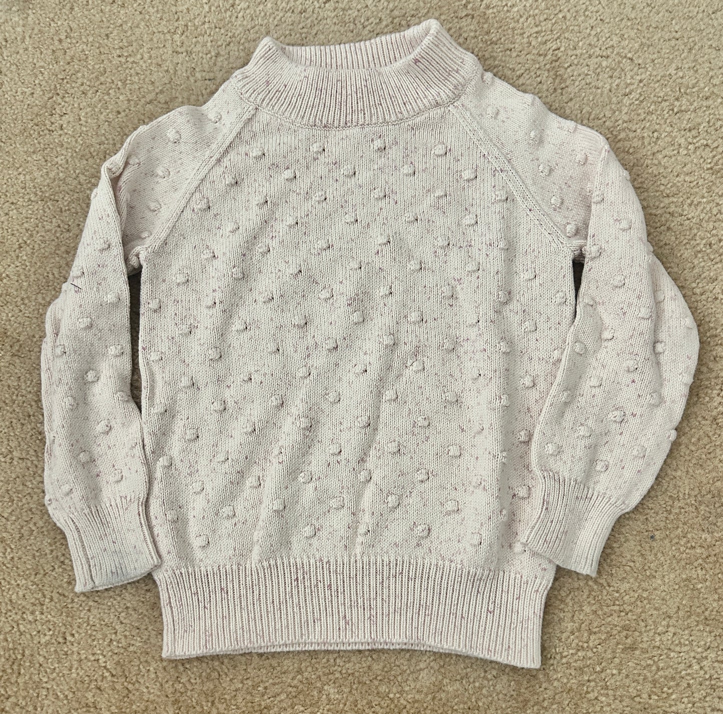 #15 Jamie Kay 7Y Oatmeal and Pink Speckled Sweater