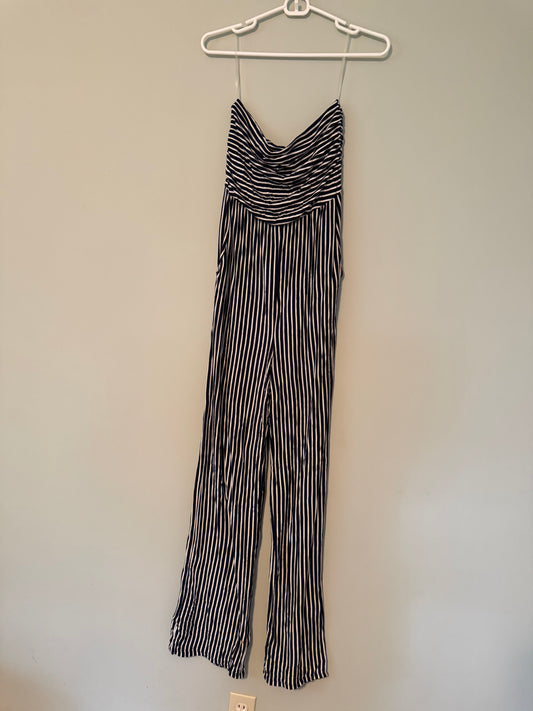 Striped, Wide-Leg Jumpsuit | Size XS | Stretchy Material