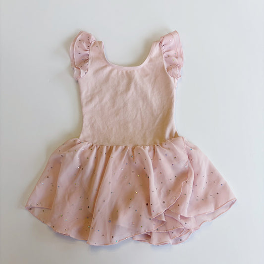 #79 | Size 3-4  |  Girls Pink Ballet Leotard Sparkle