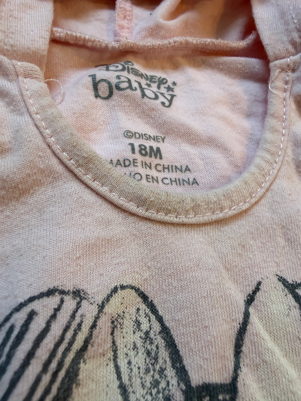 #170 Disney Minnie body suit with Minnie ear hood and tulle skirted pants with Minnie bow on leg girls 18 months