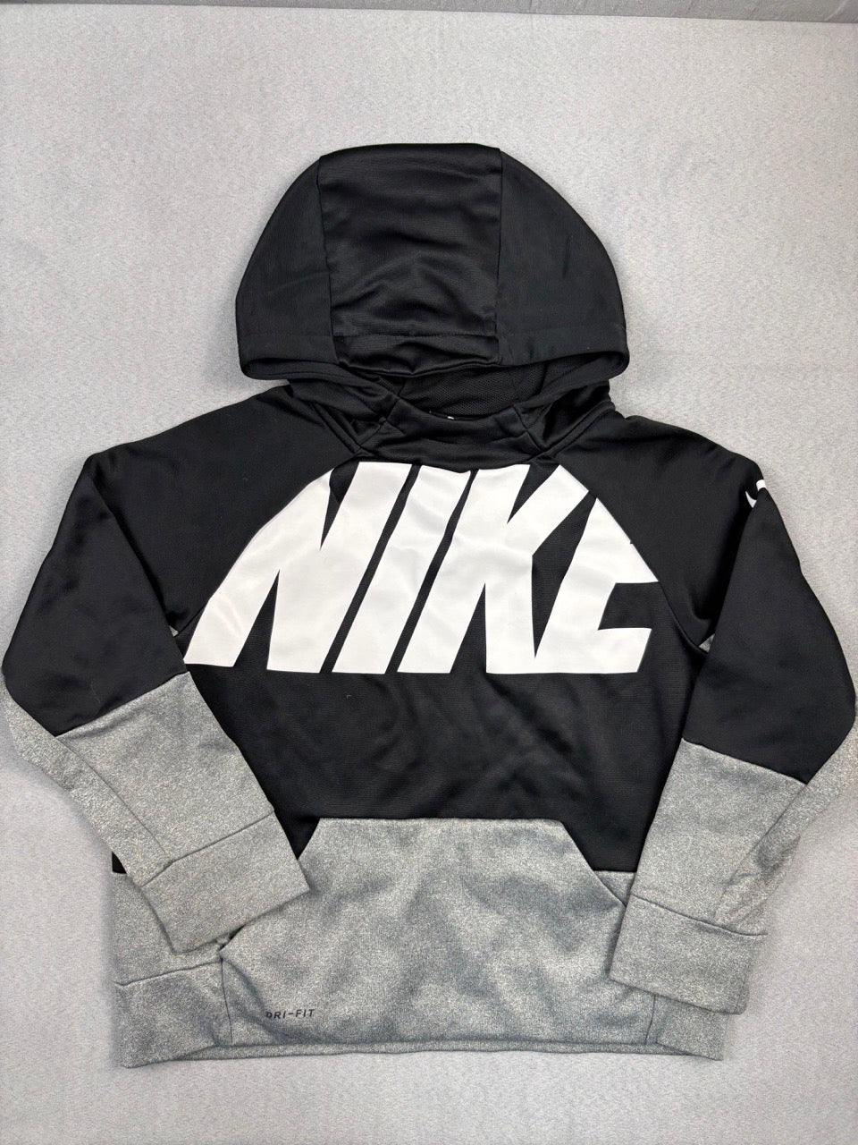 #39 Small, Boys, Nike, black and grey hoodie*,