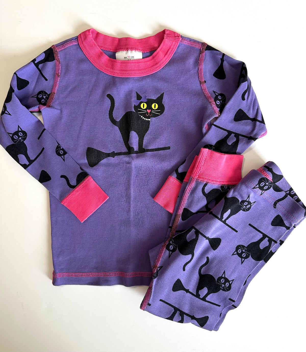 #80 Hanna Andersson girls 3 / 90 cat witch pajamas