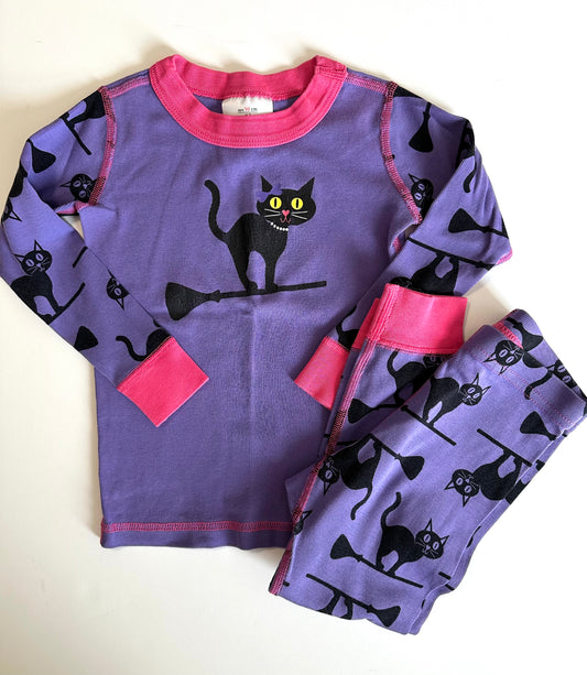 #80 Hanna Andersson girls 3 / 90 cat witch pajamas