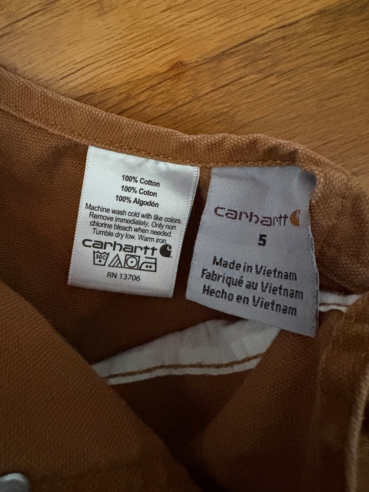 #116 Boys Girls Carhartt overalls size 5