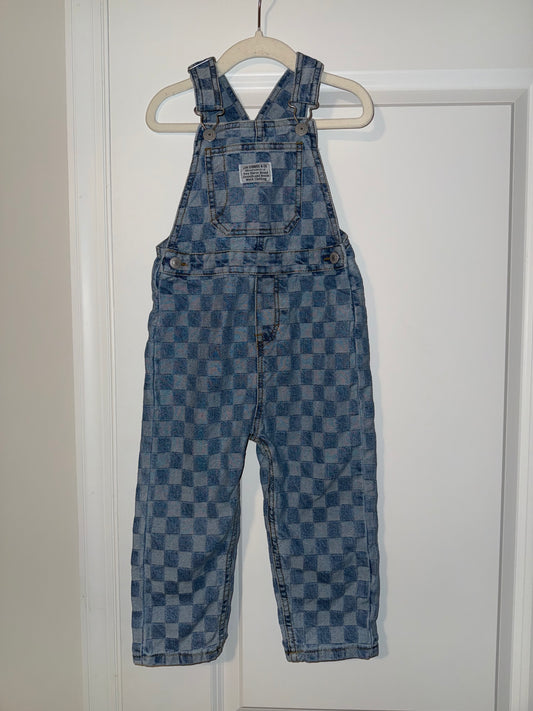#106: 4T Levis Checkered Overalls (Worn once!)