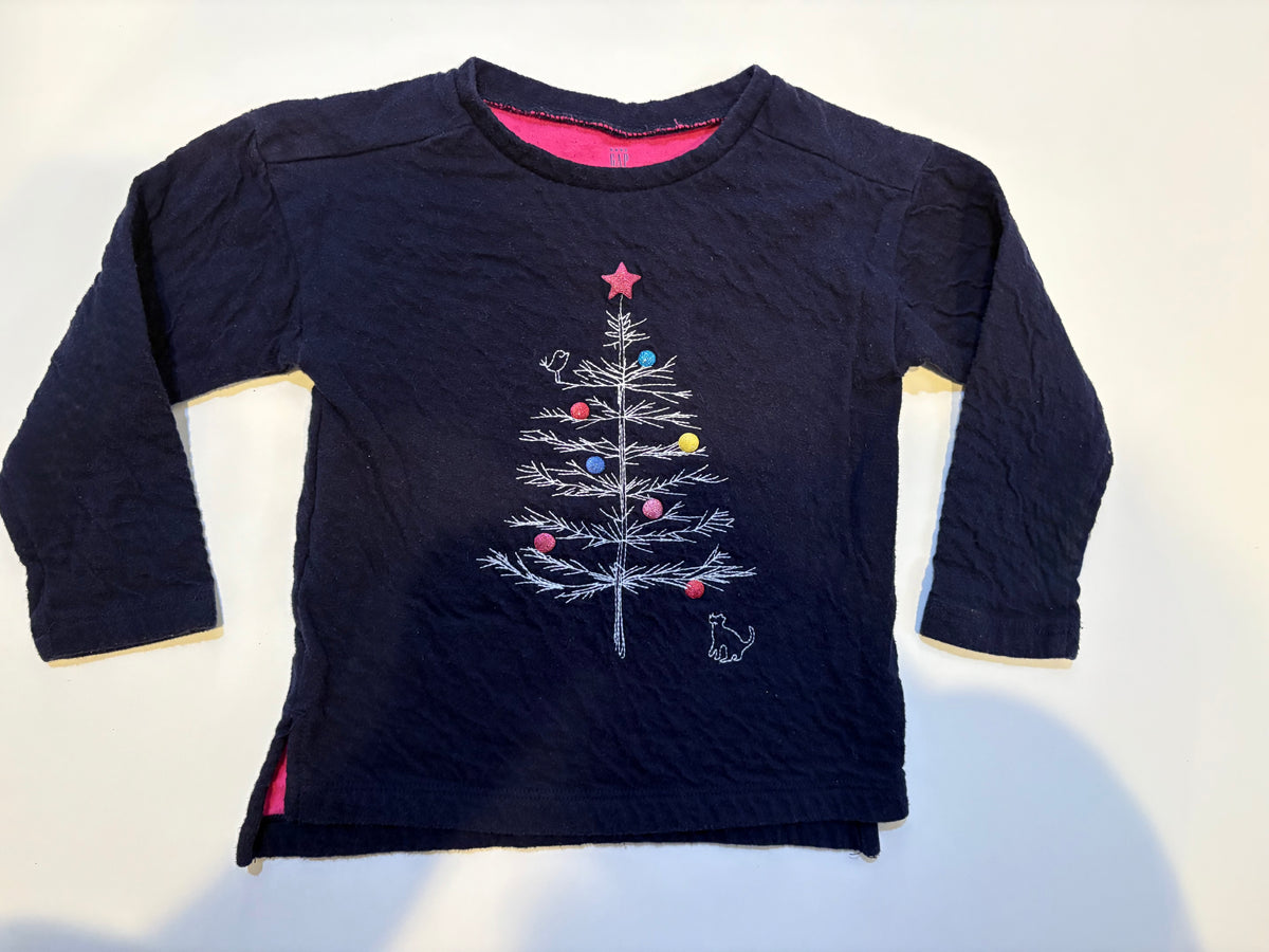 Seller 186 - Baby Gap Girls Christmas Tree Shirt - 2T - VGUC