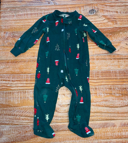 #4 Carter's Green Christmas Tree Zip-Up 9 months
