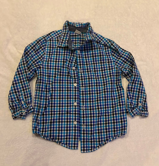 Seller #80 - Boys size S (5/6) Gymboree blue plaid long sleeve