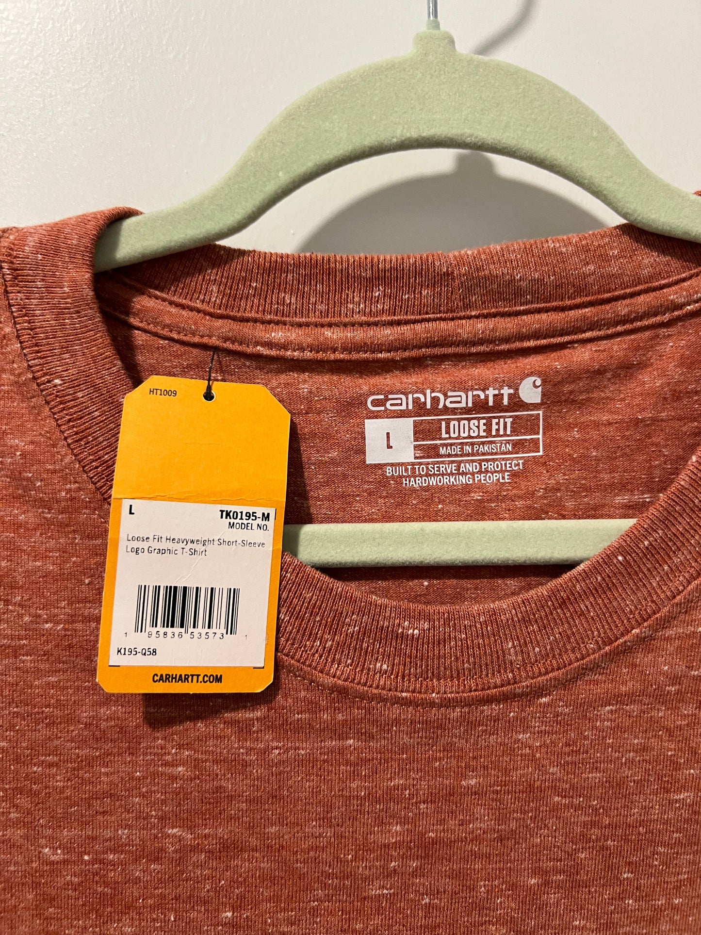 Seller #76 - Carhartt Men's Loose Fit Heavyweight Logo T-Shirt Terracotta Heather Size Large