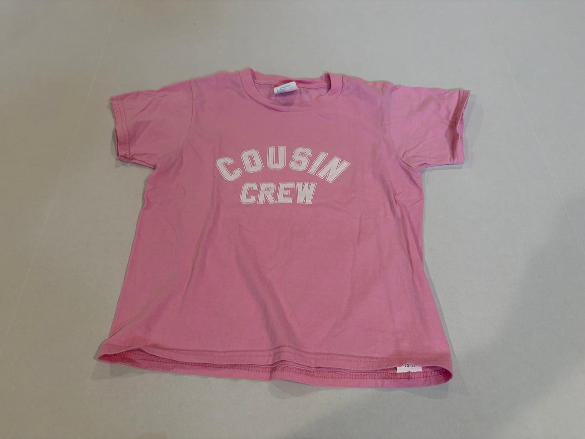 #25 Girls size XS (5/6) cousin crew pink t shirt