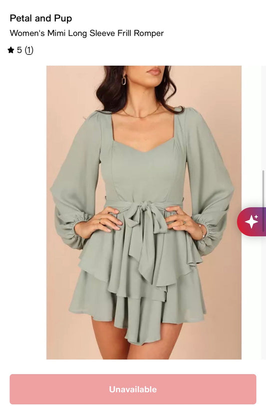 Petal & Pup | Romper | Size XS | Light Green