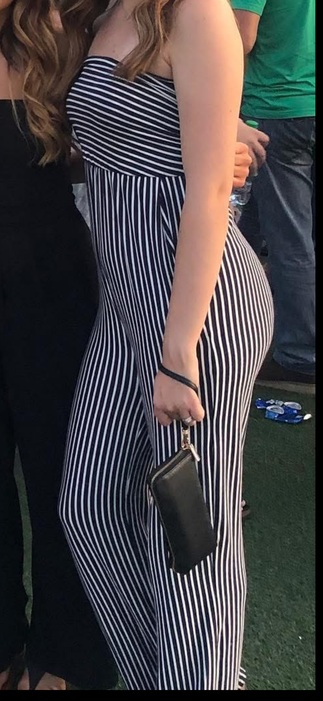 Striped, Wide-Leg Jumpsuit | Size XS | Stretchy Material