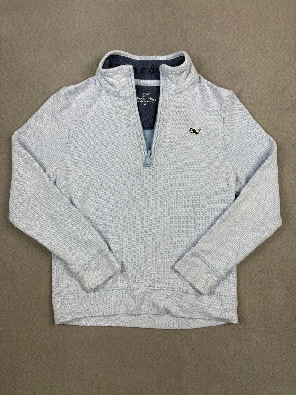 #39 Small, Boys, Vinyard Vines, light blue quarter zip,