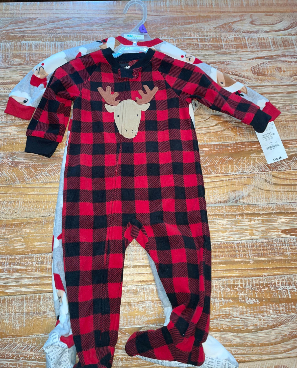 #4 Carter's Holiday Fleece Zip-Up Footie Bundle NWT 12 months