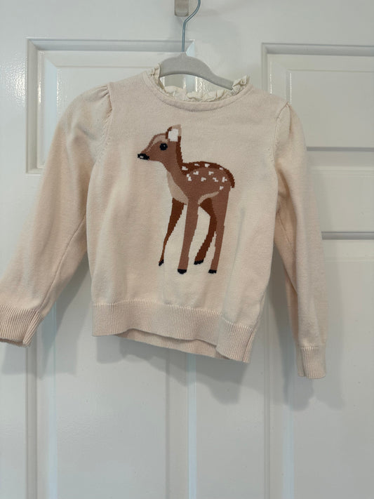 #85 REDUCED Janie & Jack Cream Fawn sweater, Toddler Girls 18-24m