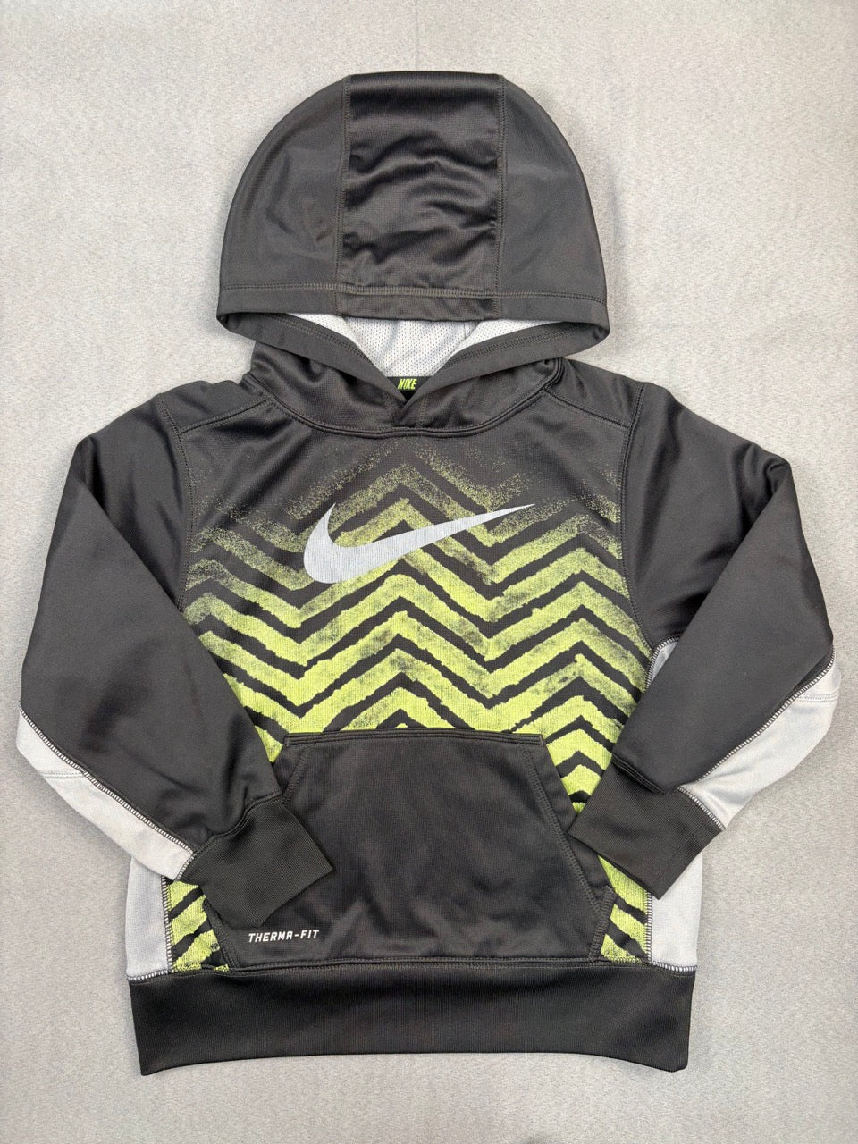 #39 XS, Boys, Nike, green and black hoodie,