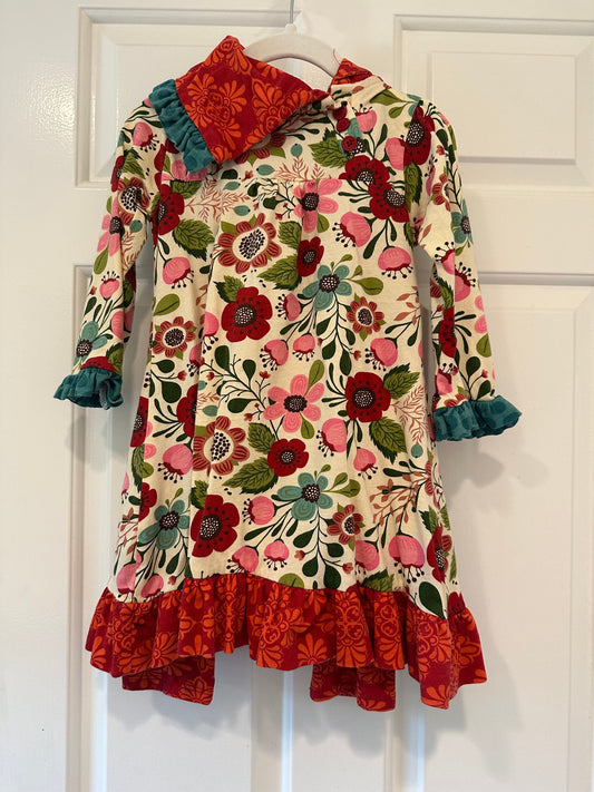 #85 REDUCED Jelly the Pug Dress + Pants Fall Floral Set, Girls 2T