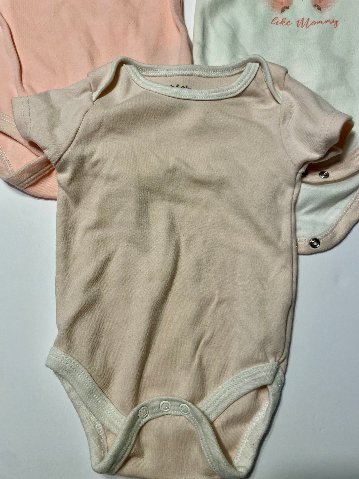 #3 chick pea 3pack onesies girls size 6-9mo