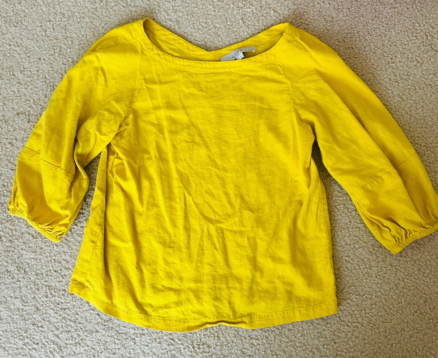 #15 Loft XXSP Yellow Linen Shirt (fits like an XS)