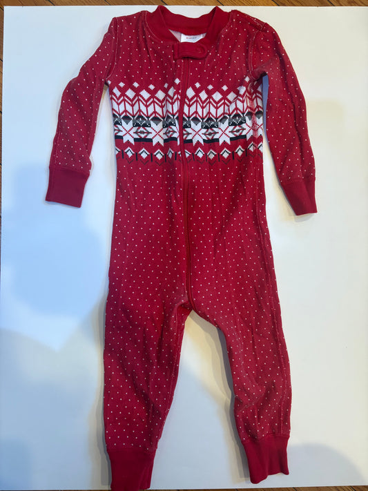 Seller 186 - Hanna Andersson Red & Snowflake PJs - Size 85 (2T) - VGUC
