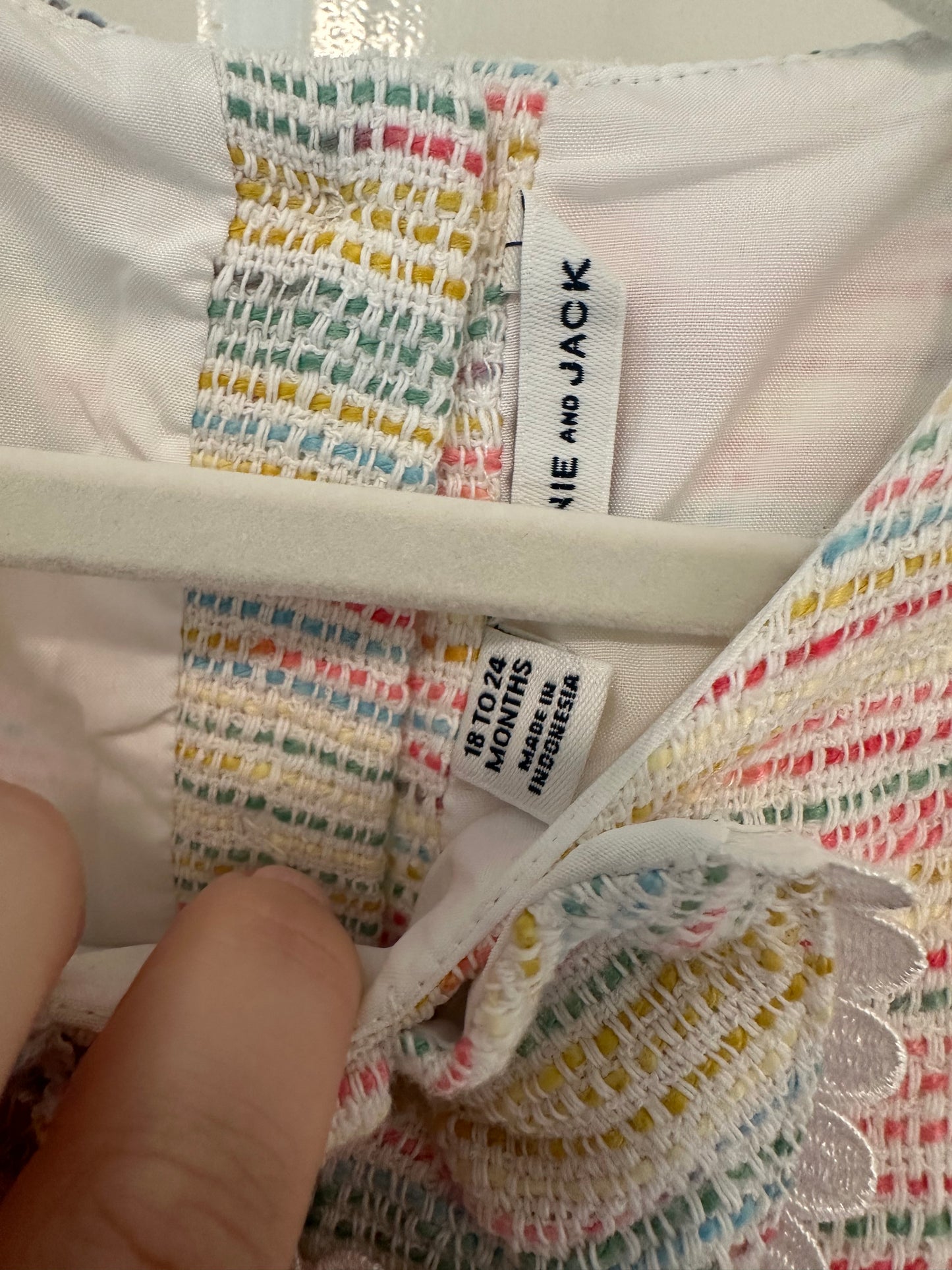 #85 Janie & Jack Rainbow tweed dress, Girls 18-24m