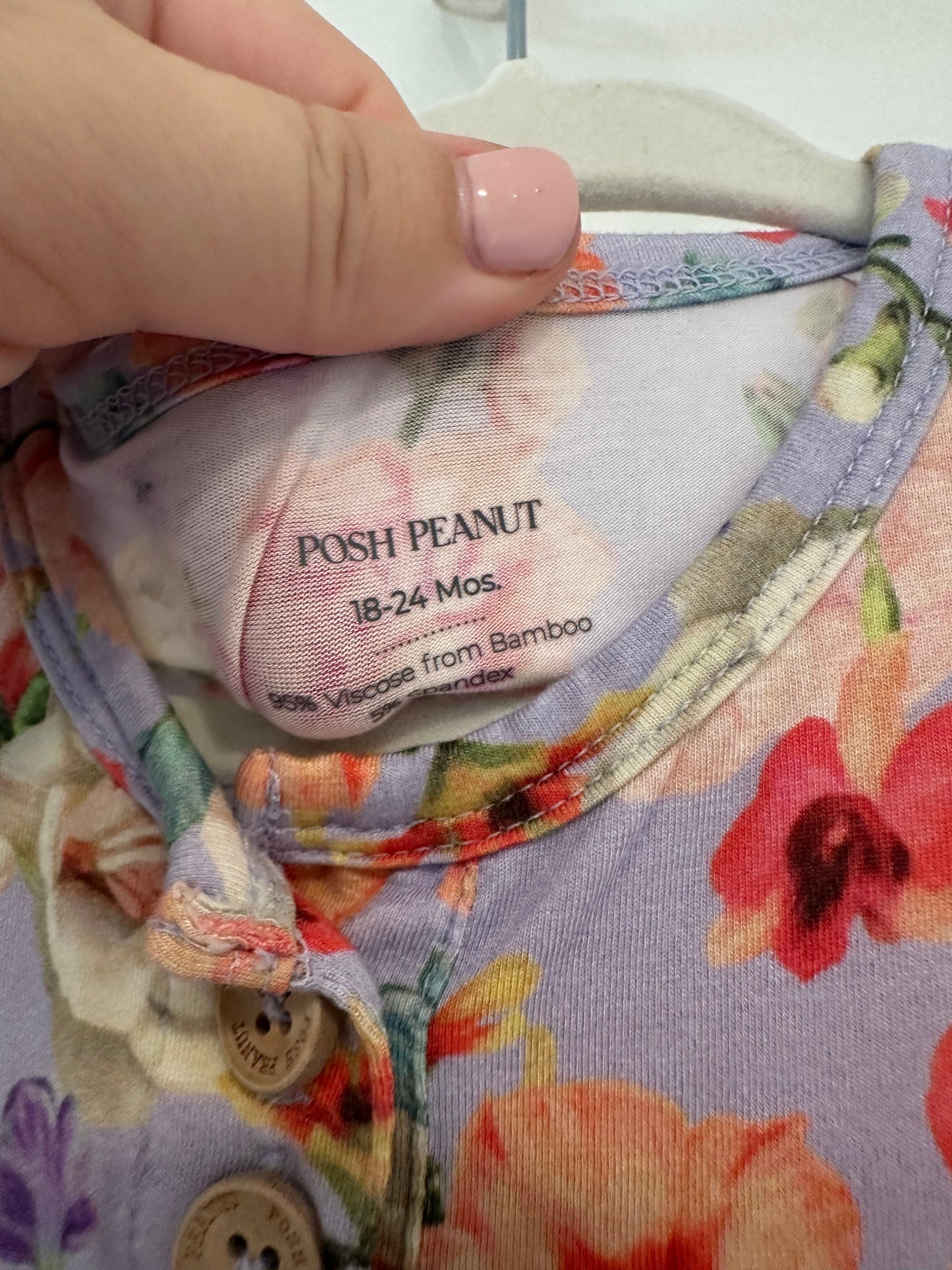 #85 REDUCED Posh Peanut Purple Floral Twirl, Girls 18-24M