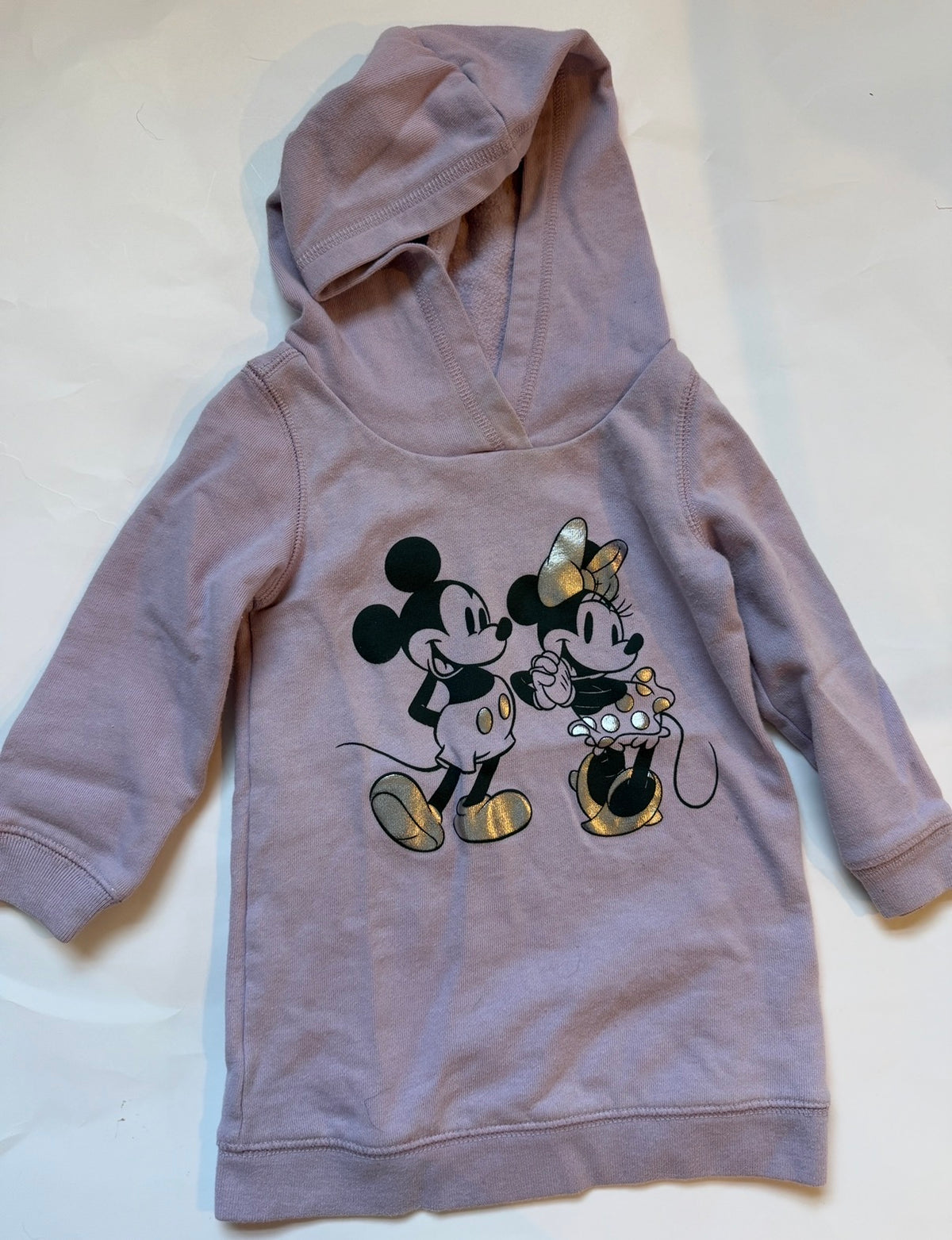 #170 Gap Disney light purple long hooded Minnie and Mickey sweatshirt girls 12-18 months
