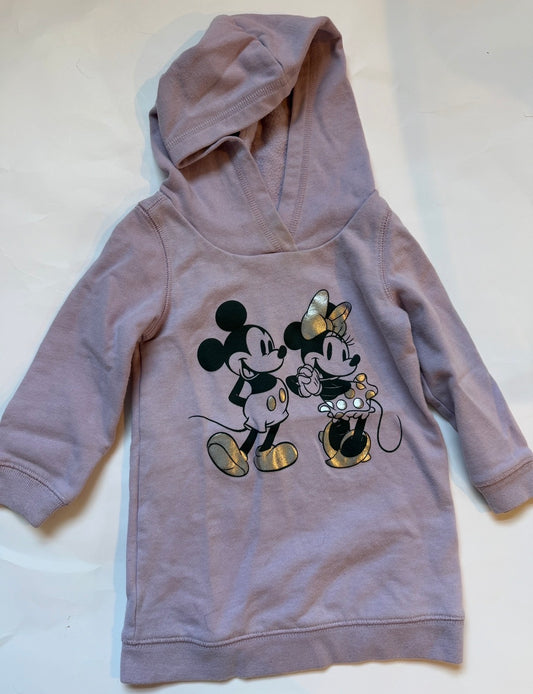#170 Gap Disney light purple long hooded Minnie and Mickey sweatshirt girls 12-18 months