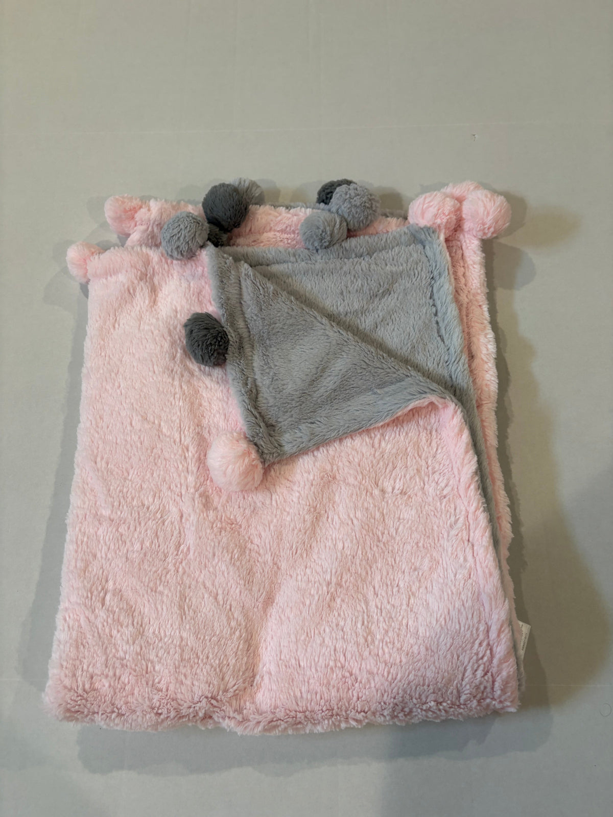#25 Pink/gray really soft baby blanket