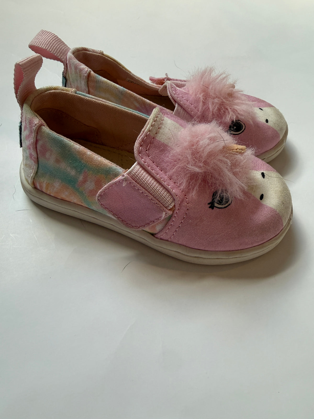 #170 Toms 3D unicorn and tie dye shoes girls 6C