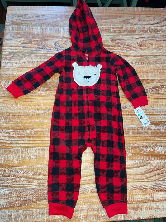 #4 Carter's Black and Red Hooded Fleece Zip-Up NWT 18 months