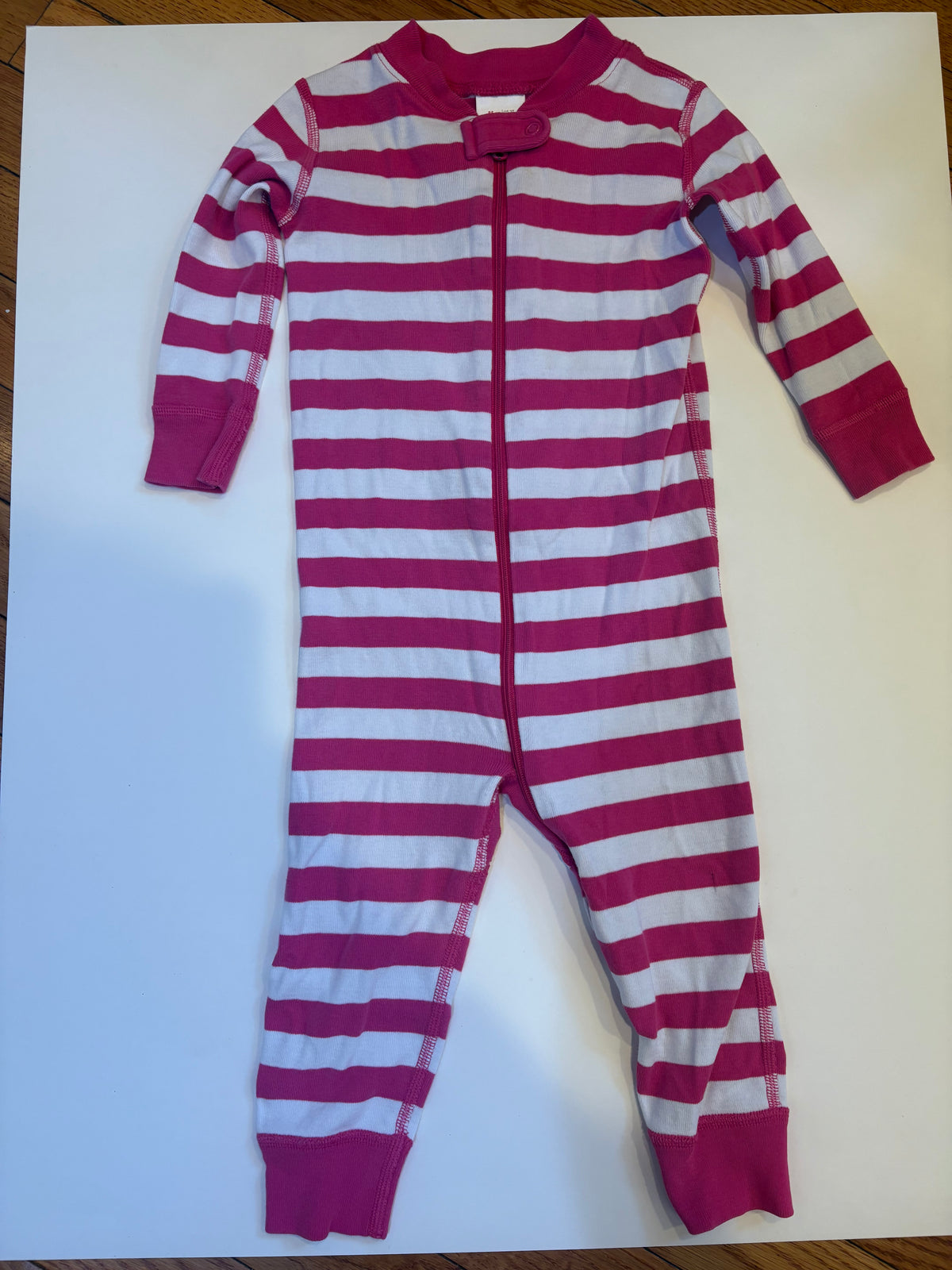 Seller 186 - Hanna Andersson Girls Pink Striped PJs - Size 85 (2T) - VGUC