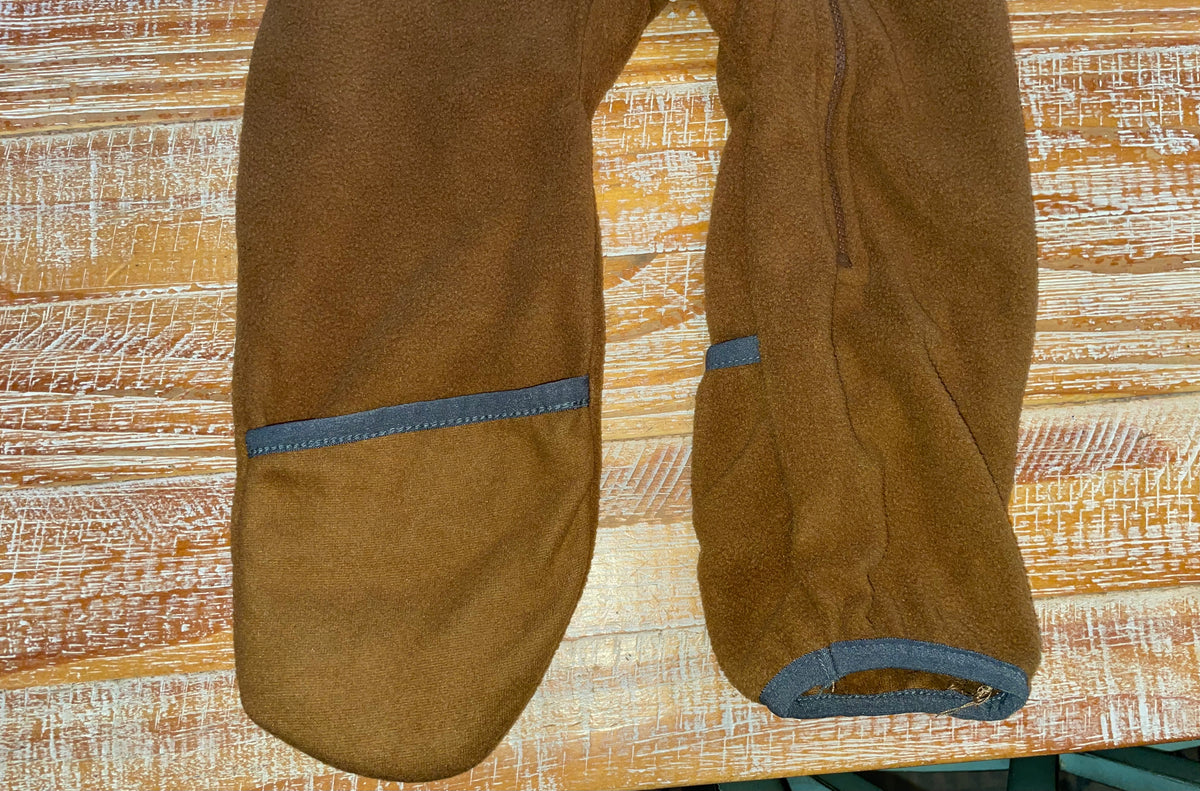 #4 Cuddle Club Brown Fleece Zip-Up Bunting Suit NWT 12-18 months