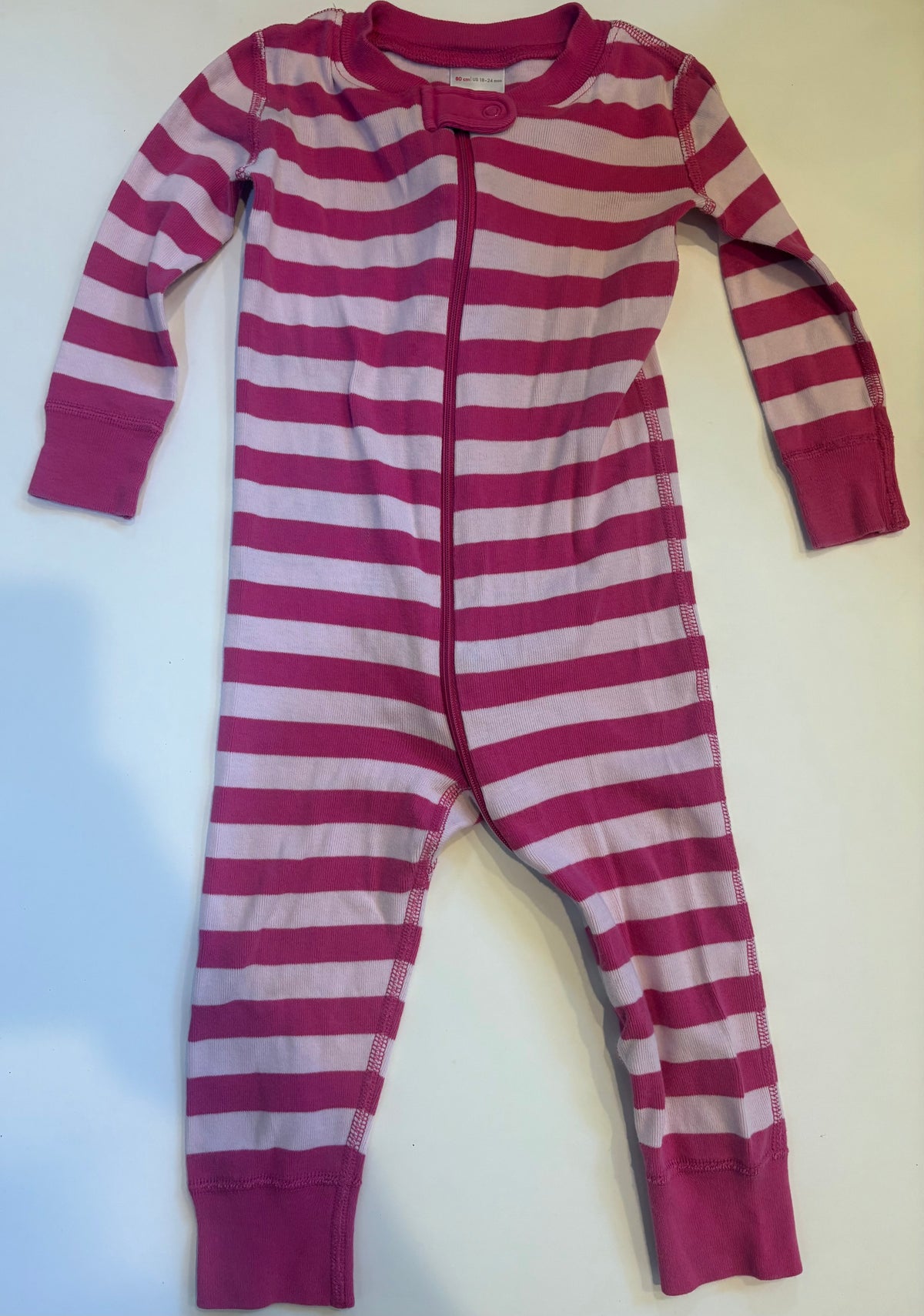 Seller 186 - Hanna Andersson Girls Pink Striped PJs - Size 80 (18-24 Months) - VGUC