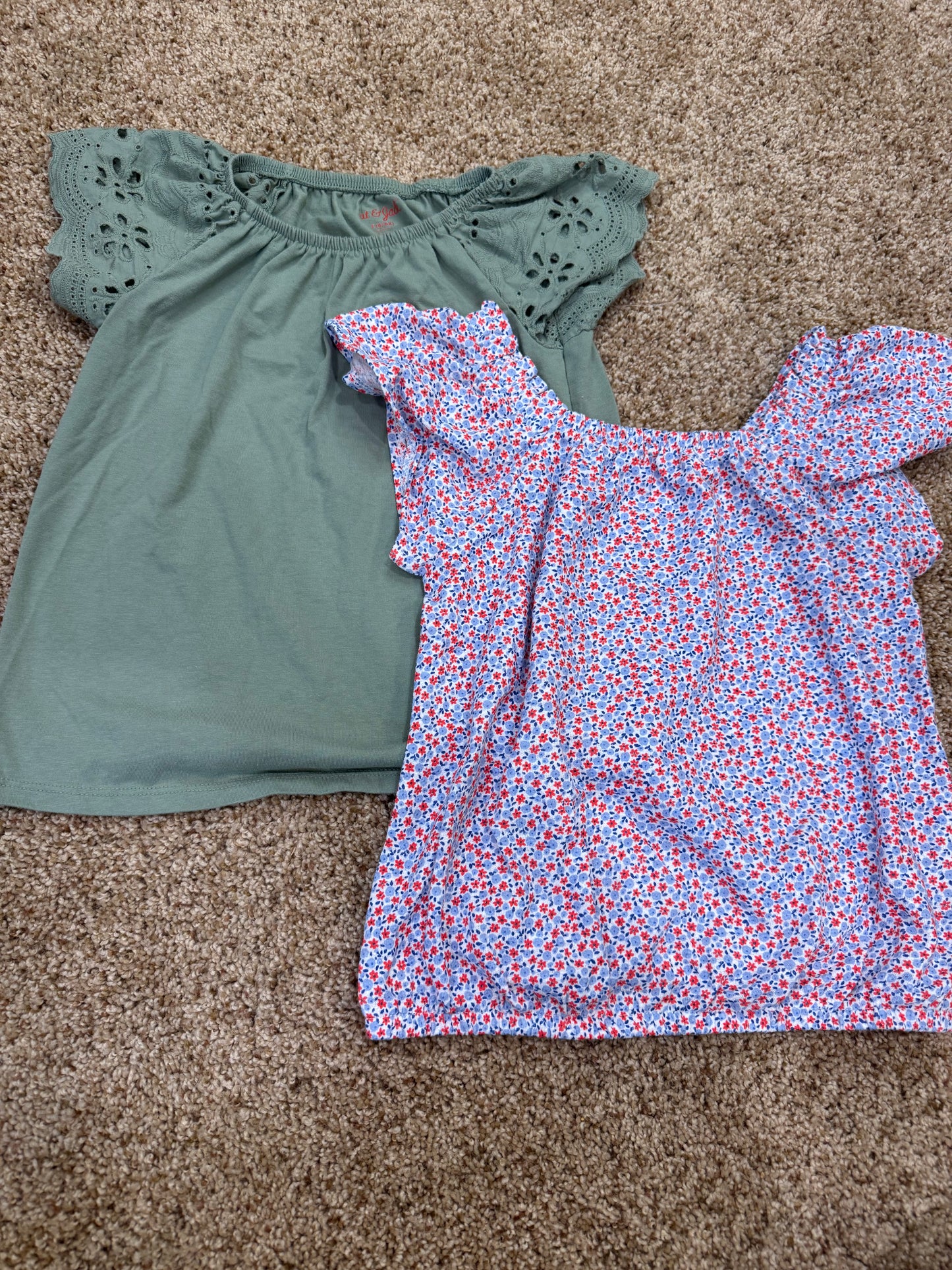 #73 girls cat and jack size 6 and 6/7 tops