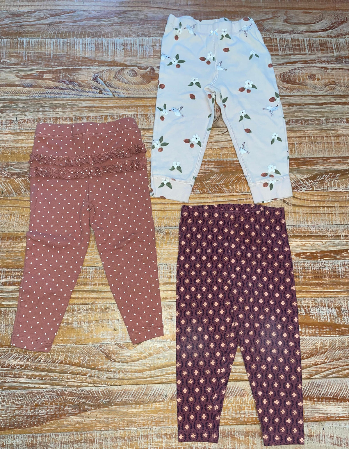 #4 Carter's Pink Patterned Leggings Bundle Girls 18 months