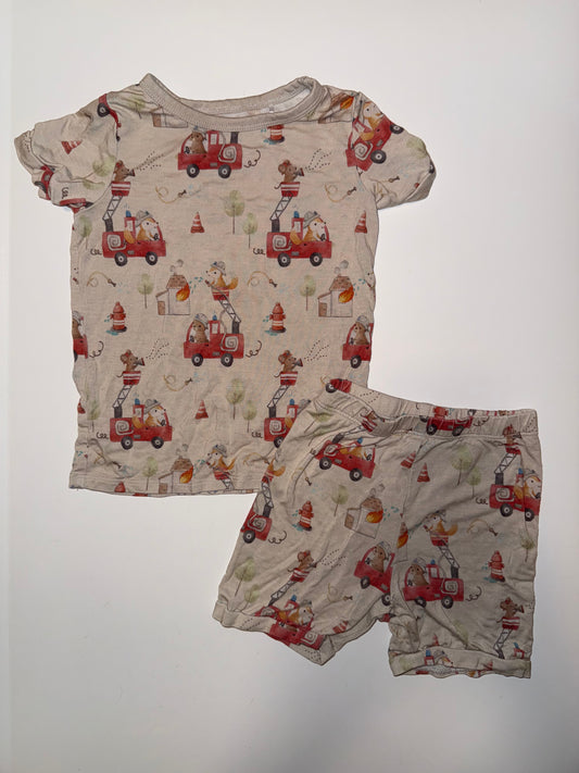 #106: 2T Little Snuggles Firetruck Bamboo Pajamas